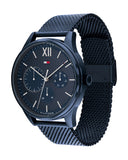 Tommy Hilfiger Damon Quartz Blue Dial Blue Mesh Bracelet Watch for Men - 1791421