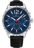 Tommy Hilfiger Gavin Blue Dial Blue Leather Strap Watch for Men - 1791468