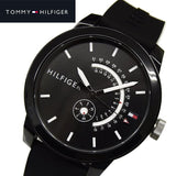 Tommy Hilfiger Denim Quartz Black Dial Black Rubber Strap Watch for Men - 1791483