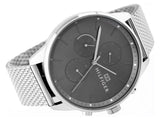 Tommy Hilfiger Chase Quartz Grey Dial Silver Mesh Bracelet Watch For Men - 1791484