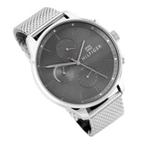 Tommy Hilfiger Chase Quartz Grey Dial Silver Mesh Bracelet Watch For Men - 1791484