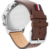 Tommy Hilfiger Chase Chronograph Grey Dial Brown Leather Strap Watch For Men - 1791487