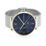 Tommy Hilfiger Brooklyn Quartz Blue Dial Silver Mesh Bracelet Watch for Men - 1791505