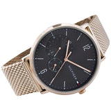 Tommy Hilfiger Brooklyn Grey Dial Gold Mesh Bracelet Watch for Men - 1791506