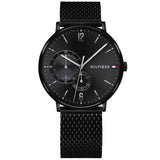 Tommy Hilfiger Brooklyn Black Dial Black Mesh Bracelet Watch for Men - 1791507