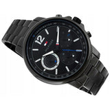 Tommy Hilfiger London Chronograph Black Dial Black Steel Strap Watch for Men - 1791529