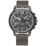 Tommy Hilfiger Deacon Multifunction Black Dial Black Mesh Bracelet Watch for Men - 1791546