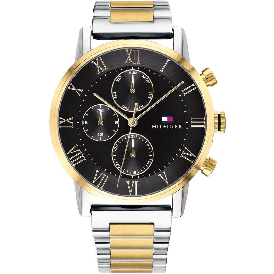 Tommy Hilfiger Analog Black Dial Two Tone Steel Strap Watch for Men - 1791539