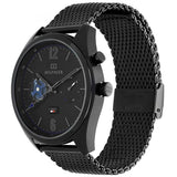 Tommy Hilfiger Deacon Multifunction Black Dial Black Mesh Bracelet Watch for Men - 1791546