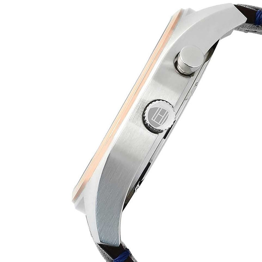 Tommy Hilfiger Deacan Blue Dial Brown Leather Strap Watch for Men - 1791549
