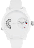 Tommy Hilfiger Denim White Dial White Rubber Strap Watch for Men - 1791558