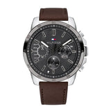 Tommy Hilfiger Decker Grey Dial Brown Leather Strap Watch for Men - 1791562