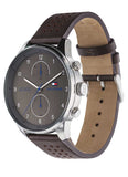 Tommy Hilfiger Chase Quartz Brown Dial Brown Leather Strap Watch for Men - 1791579