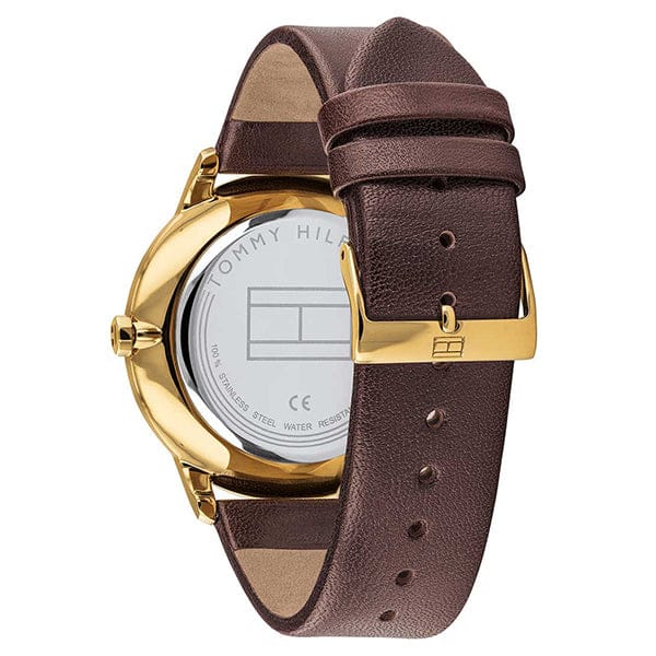 Tommy Hilfiger Hunter Green Dial Brown Leather Strap Watch for Men - 1791607