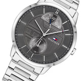 Tommy Hilfiger Hunter Grey Dial Silver Steel Strap Watch for Men - 1791608