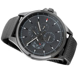 Tommy Hilfiger Deacon Multifunction Black Dial Black Mesh Bracelet Watch for Men - 1791546