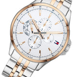 Tommy Hilfiger Shawn Quartz White Dial Two Tone Steel Strap Watch for Men - 1791617