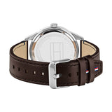 Tommy Hilfiger Austin Grey Dial Brown Leather Strap Watch for Men - 1791637