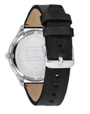 Tommy Hilfiger Spencer Skeleton Black Dial Black Leather Strap Watch for Men - 1791641