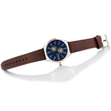 Tommy Hilfiger Spencer Blue Dial Brown Leather Strap Watch for Men - 1791642