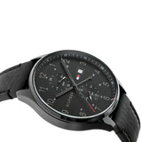 Tommy Hilfiger West Chronograph Black Dial Black Leather Strap Watch For Men - 1791711