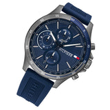 Tommy Hilfiger Bank Blue Dial Blue Rubber Strap Watch for Men - 1791721