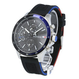 Tommy Hilfiger Bank Quartz Black Dial Black Rubber Strap Watch for Men - 1791724