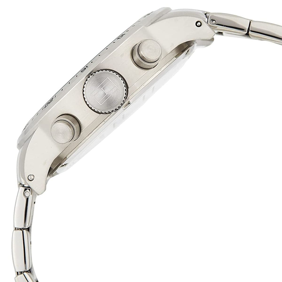 Tommy Hilfiger Trent Quartz Black Dial Silver Steel Strap Watch For Men - 1791805