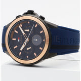 Tommy Hilfiger Aiden Chronograph Blue Dial Blue Silicone Strap Watch For Men - 1791860