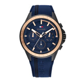 Tommy Hilfiger Aiden Chronograph Blue Dial Blue Silicone Strap Watch For Men - 1791860