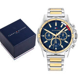 Tommy Hilfiger Mason Chronograph Blue Dial Two Tone Steel Strap Watch For Men - 1791937