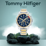 Tommy Hilfiger Mason Chronograph Blue Dial Two Tone Steel Strap Watch For Men - 1791937