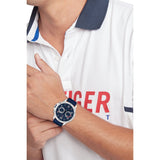 Tommy Hilfiger Blaze Chronograph Blue Dial Blue Rubber Strap Watch For Men - 1792027