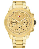 Tommy Hilfiger Lars Chronograph Gold Dial Gold Steel Strap Watch For Men - 1792060