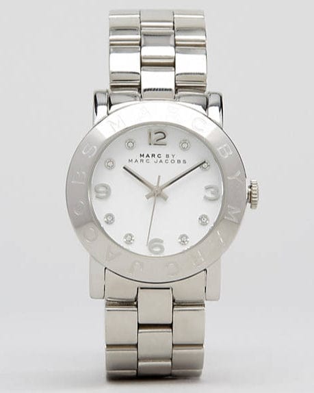 Marc Jacobs Amy White Dial Silver Steel Strap Watch for Women - MBM3054