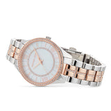 Michael Kors Lauryn Mother of Pearl Dial Two Tone Steel Strap Watch For Women - MK3979