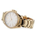 Michael Kors Whitney Three-Hand White Dial Gold Steel Strap Watch For Women - MK6693