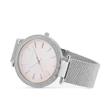 Michael Kors Darci Analog Pink Dial Silver Mesh Bracelet Watch For Women - MK4518