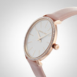 Michael Kors Pyper Analog White Dial Pink Leather Strap Watch For Women - MK2803