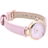 Coach Hayley Mother of Pearl Pink Dial Pink Leather Strap Watch for Women - 14503537