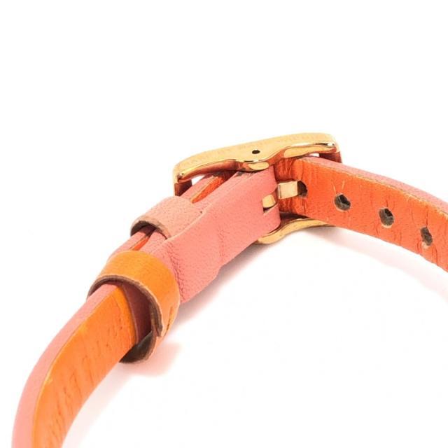 Marc Jacobs Sally White Dial Orange Leather Strap Watch for Women - MBM1355