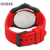 Guess Legacy Black Dial Red Silicone Strap Watch for Men - W1049G6