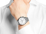 Hugo Boss Aeroliner Chronograph White Dial Silver Steel Strap Watch for Men - 1513182