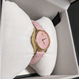 Gucci G Timeless Quartz Pink Dial Pink Leather Strap Watch For Women - YA1265005