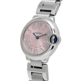 Cartier Ballon Bleu de Cartier Pink Dial Silver Steel Strap Watch for Women - W6920038