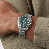 Seiko Prospex GMT Divers Automatic Marine Green Dial Silver Steel Strap Watch For Men - SPB381J1