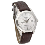 Tissot Gentleman Powermatic 80 Silicium Silver Dial Brown Leather Strap Watch For Men - T127.407.16.031.01