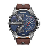 Diesel Mr Daddy Blue Dial Brown Leather Strap Watch For Men - DZ7314