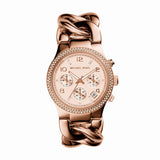 Michael Kors Runway Rose Gold Dial Rose Gold Steel Strap Watch for Women - MK3247