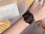 Calvin Klein City Quartz Black Dial Black Leather Strap Watch for Men - K2G2G4C1